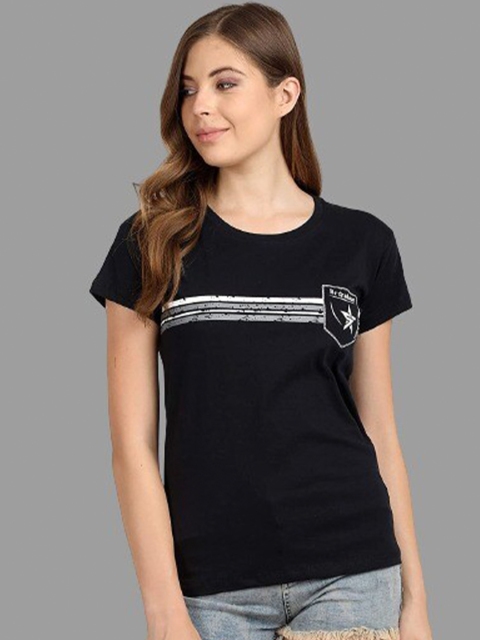 

BROADSTAR Women Black T-shirt