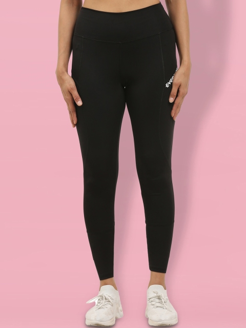 

EVERDION Women Black Solid High-Rise Gym Tights