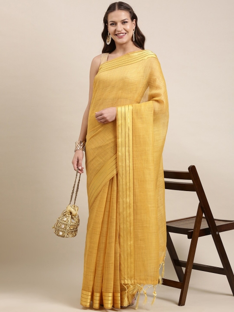 

Granthva Fab Yellow Embellished Ready to Wear Saree