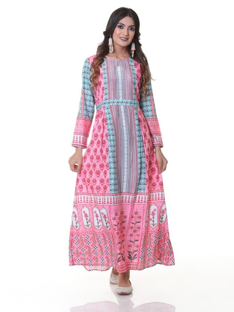 

HEEPOSH Pink Ethnic Motifs Ethnic Maxi Dress