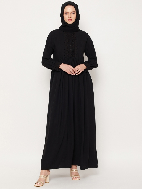 

NABIA Women Black Solid Solid Abaya Burqa With Scarf