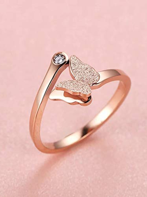 

UNIVERSITY TRENDZ Women Gold Plated Butterfly design Ring, Multi