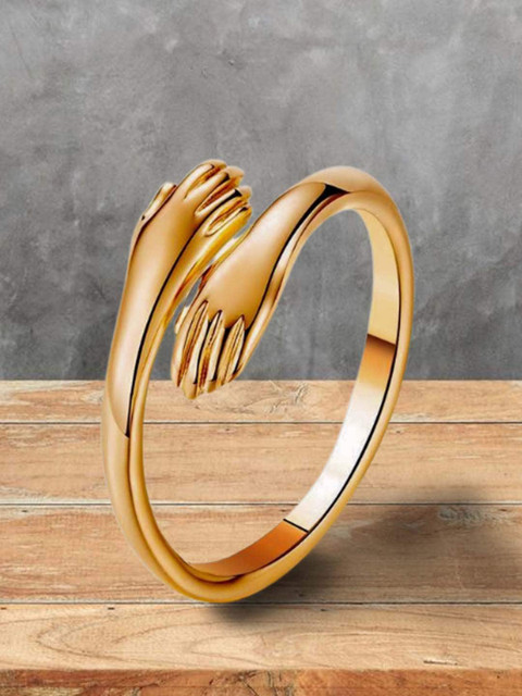 

UNIVERSITY TRENDZ Women Gold-Plated Gold Hug Finger Ring, Multi