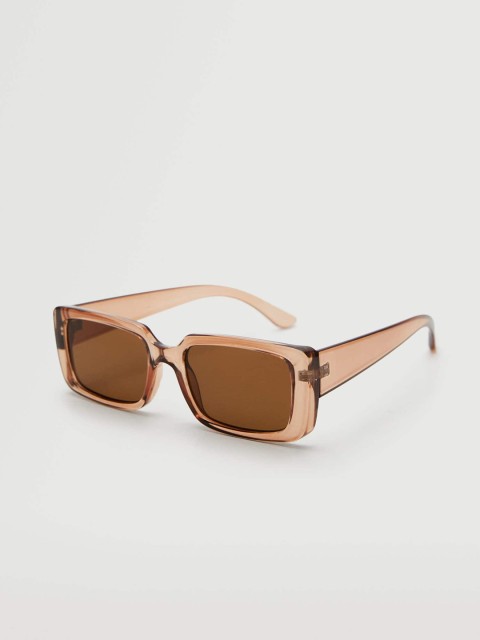 

MANGO Women Brown Lens & Brown Rectangle Sunglasses with UV Protected Lens 37030151