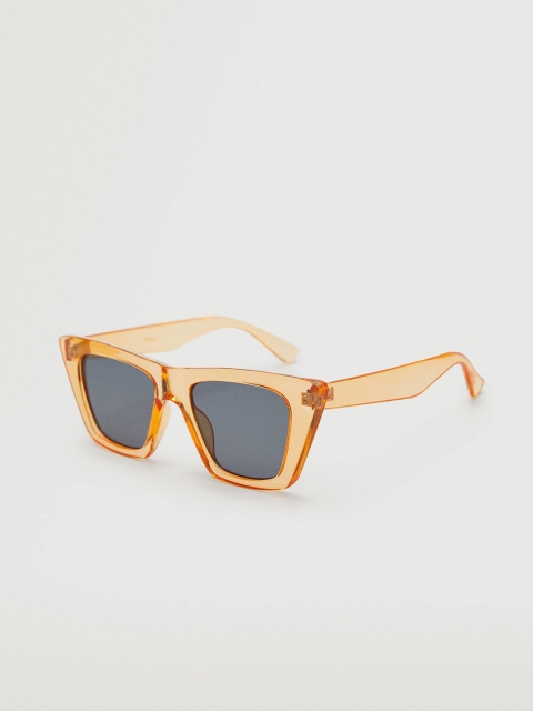 

MANGO Women Black Lens & Orange Wayfarer Sunglasses with UV Protected Lens