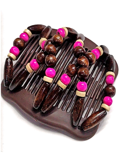 

Proplady Women Pink & Brown Embellished French Barrette
