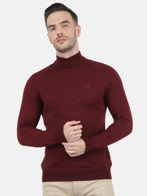 

Monte Carlo Men Red Solid Turtle Neck Pullover