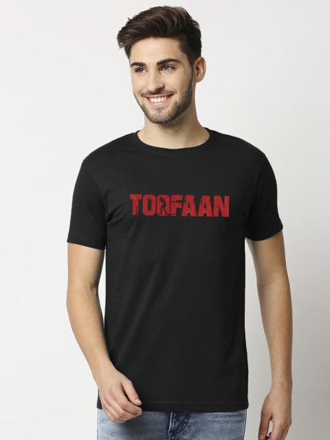 

Bewakoof Men Black Typography Printed Applique T-shirt