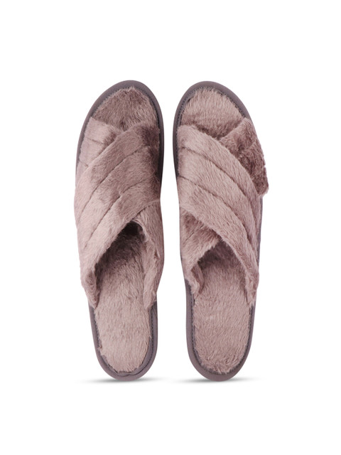 

BEONZA Women Grey & Pink Slip-On