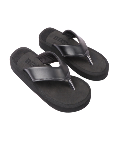 

BEONZA Women Black Thong Flip-Flops
