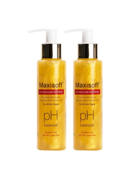 

Maxisoft Set Of 2 Golden Glow Face Wash 200 ml, White