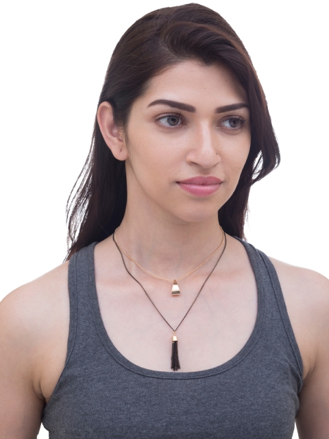 

Ayesha Black & Gold-Toned Layered Necklace