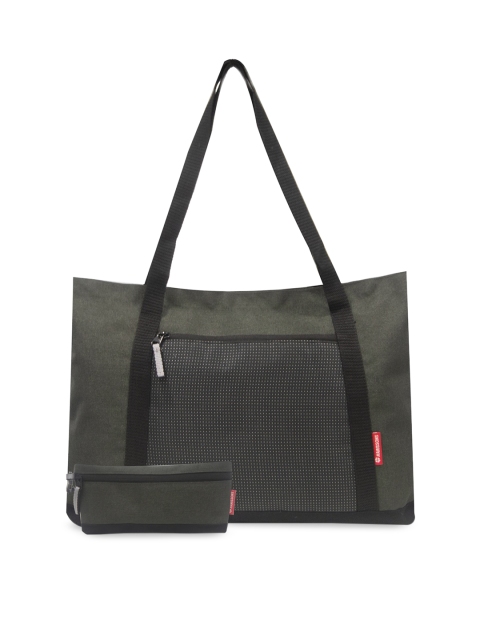 

Harissons Olive Green Oversized Structured Tote Bag with Tasselled