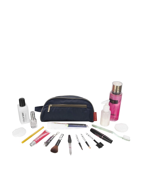 

Harissons Navy Blue Solid Make-Up Organiser