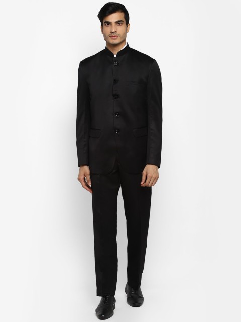 

ROYAL KURTA Men Black Solid Bandhgala Suit