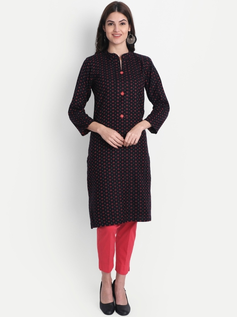 

Alavya Women Black Geometric Dobby Kurta