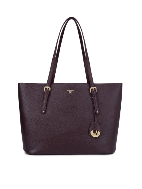

Da Milano Burgundy Textured Leather Structured Shoulder Bag