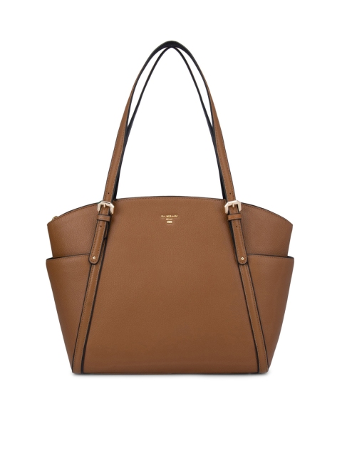 

Da Milano Tan Leather Structured Shoulder Bag