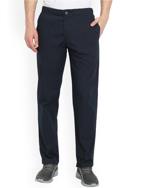 

FTX Men Navy Blue Solid Cotton Track Pants