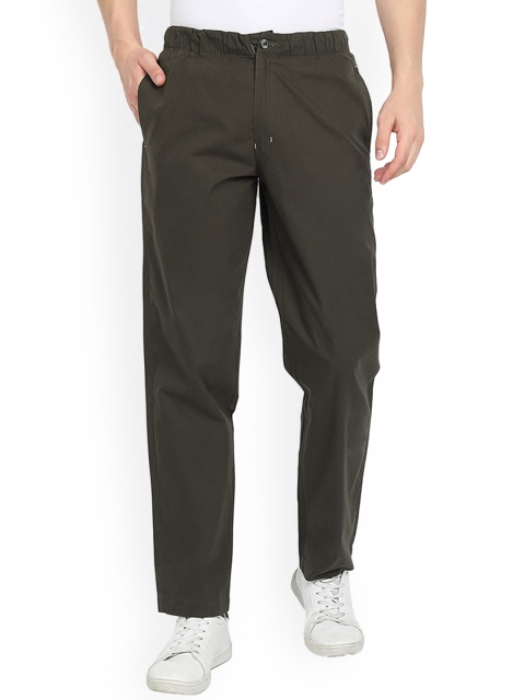 

FTX Men Olive Green Solid Track Pants
