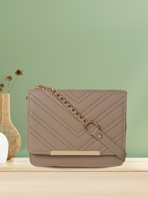 

Apsis Women Beige Structured Sling Bag with Quilted