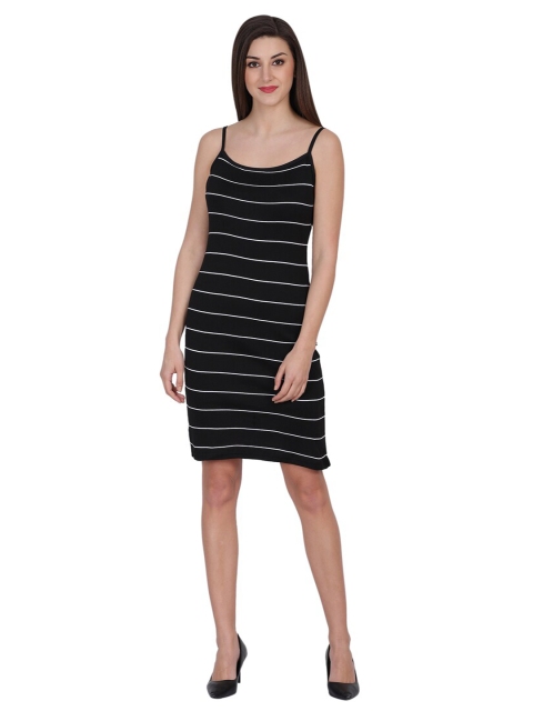 

FRAUTICA Black Striped Sheath Dress