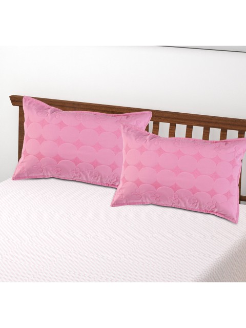 

Hammer Home Pack Of 2 Pink Embroidered King Size Pillow Covers