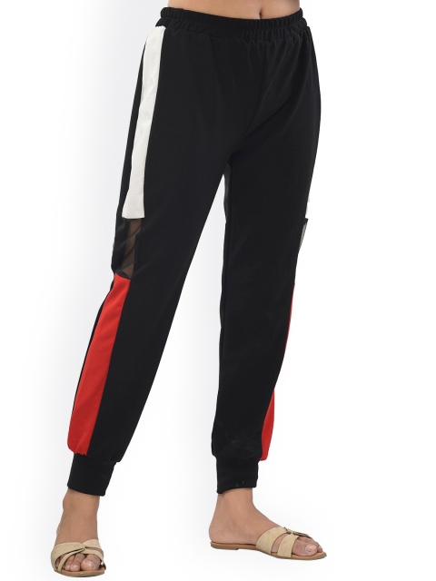 

Anaghakart Women Black Solid Slim-Fit Track Pants