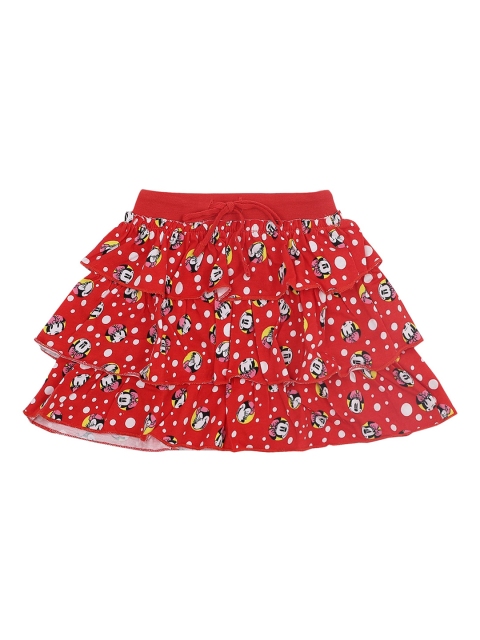 

Bodycare Kids Infant Girls Red & White Printed Pure Cotton Flared Knee-Length Skirt