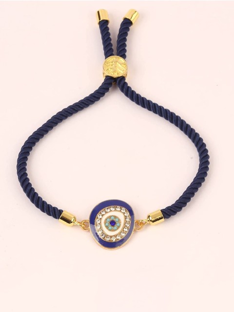 

stripes Women Gold-Toned & Blue Agate Gold-Plated Wraparound Bracelet