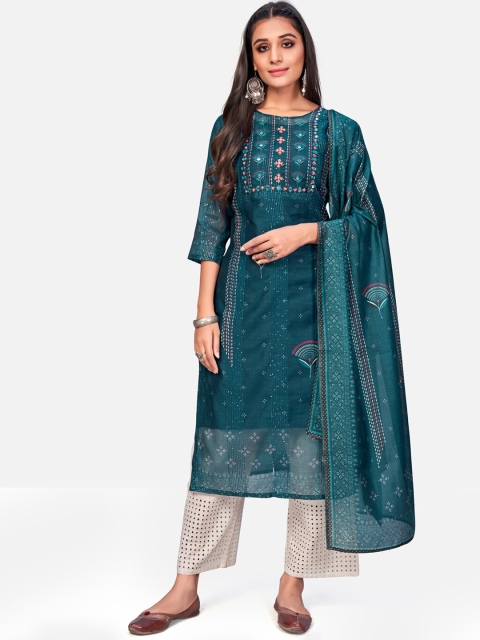 

Vbuyz Women Turquoise Blue Printed Kurta