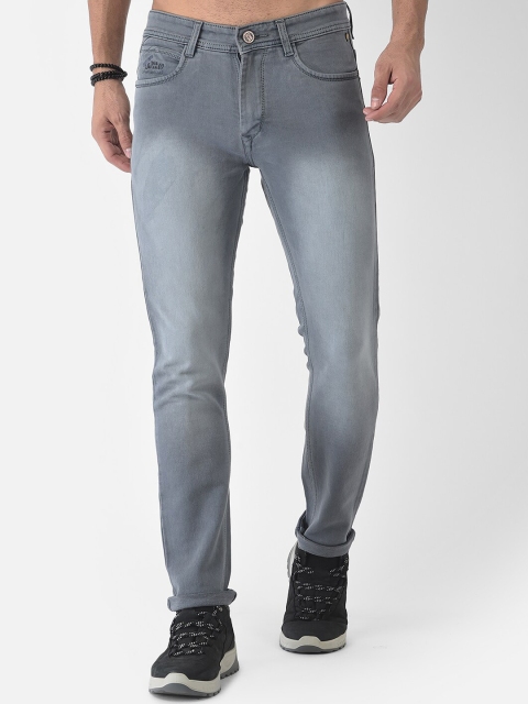 

COBB Men Grey Slim Fit Low Distress Light Fade Jeans