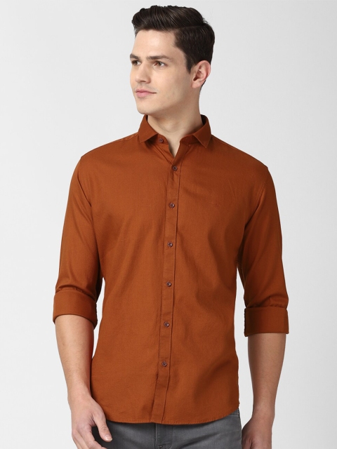 

V Dot Men Orange Slim Fit Casual Shirt