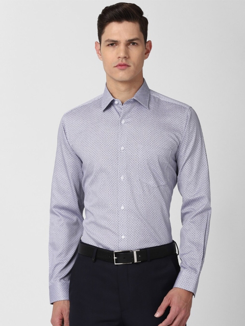 

Van Heusen Men Grey Printed Pure Cotton Formal Shirt