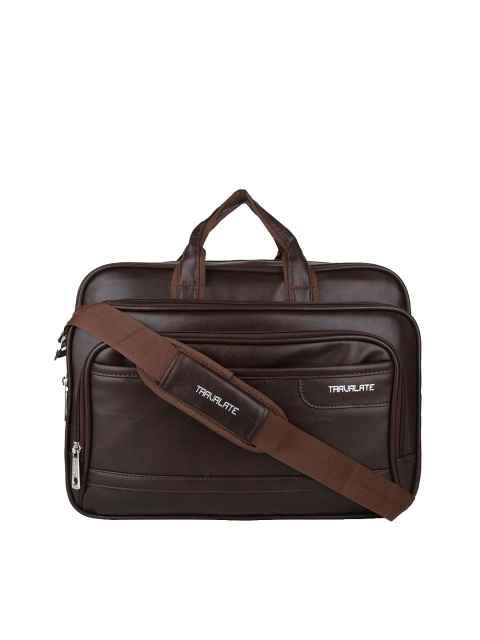 

TRAVALATE Unisex Brown Solid Leather Laptop Bag