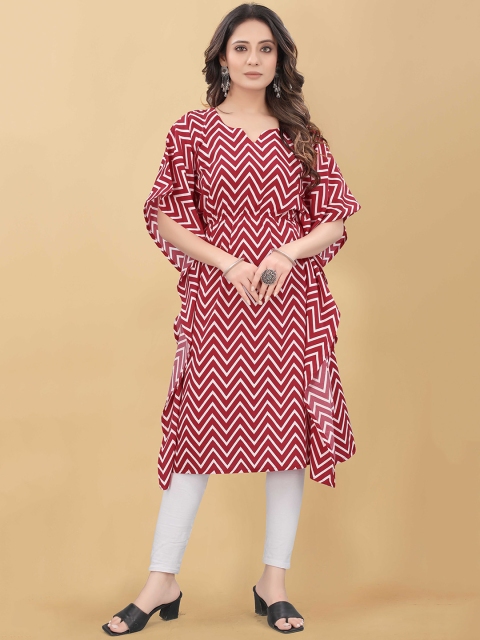 

WEAVETECH IMPEX Trendy new look Kaftan for women, Red
