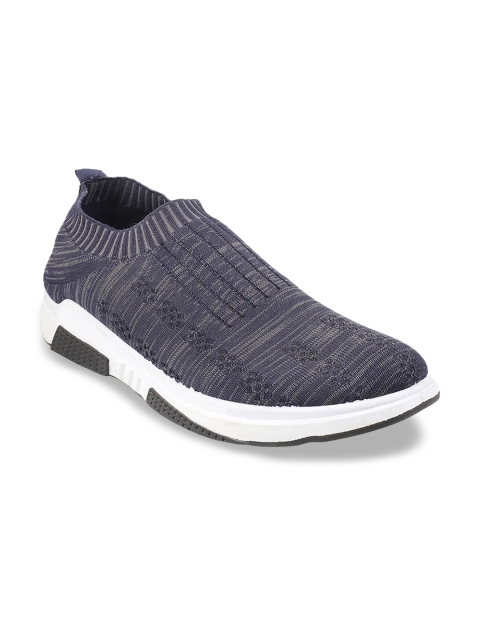 

WALKWAY by Metro Men Blue Woven Design Slip-On Sneakers