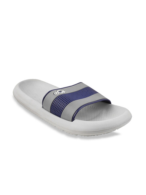 

WALKWAY by Metro Men Grey Striped Rubber Sliders