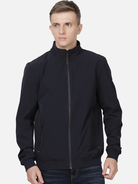 

t-base Men Navy Blue Windcheater Bomber Jacket