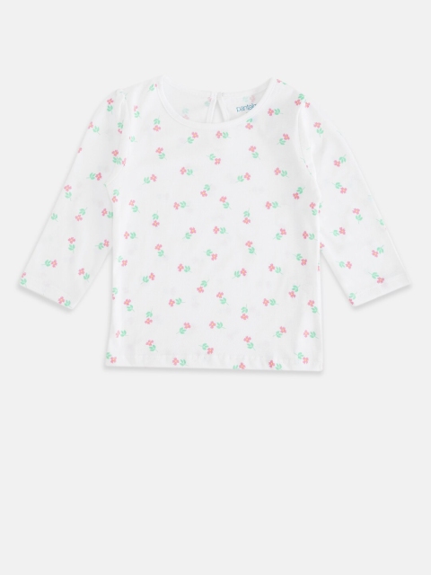 

Pantaloons Baby Girls White & Red Floral Printed T-shirt