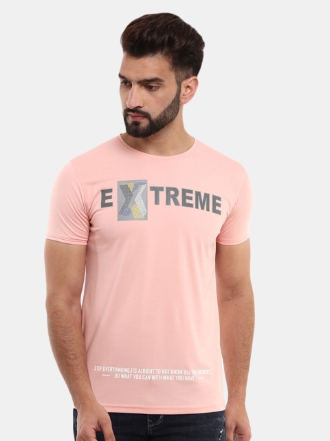 

V-Mart Men Pink Typography Printed Slim Fit T-shirt