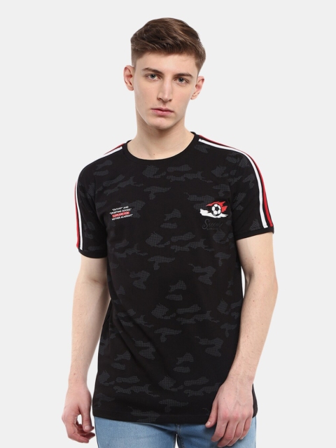 

V-Mart Men Black & brown Printed Slim Fit T-shirt