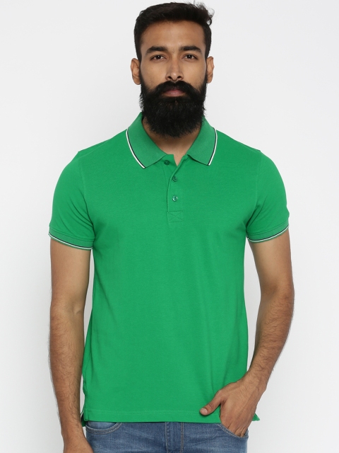 

Aventura Outfitters Men Green Solid Polo Collar T-shirt