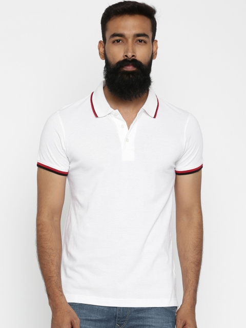 

Aventura Outfitters Men White Solid Polo Collar T-shirt
