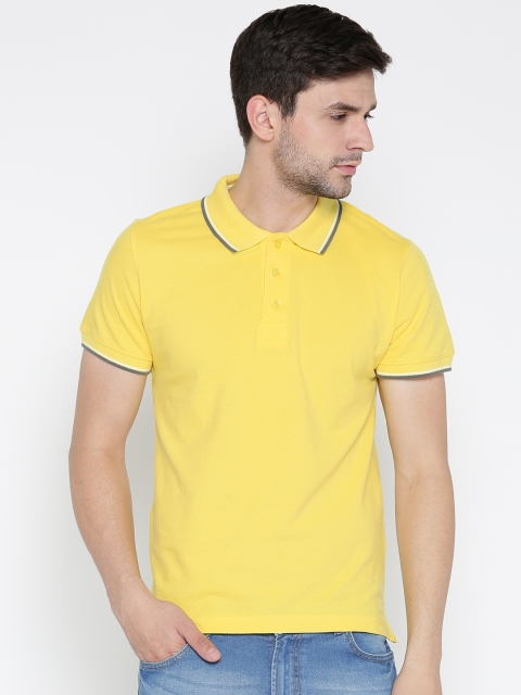 

Aventura Outfitters Men Yellow Solid Polo Collar T-shirt