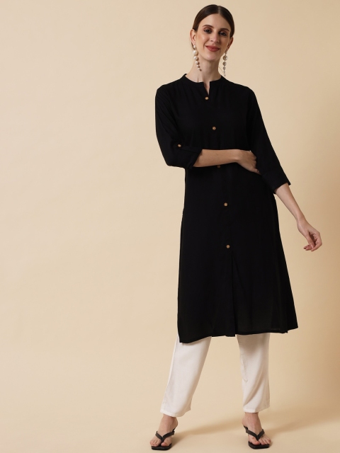

Meeranshi Women Black Kurta with Trousers