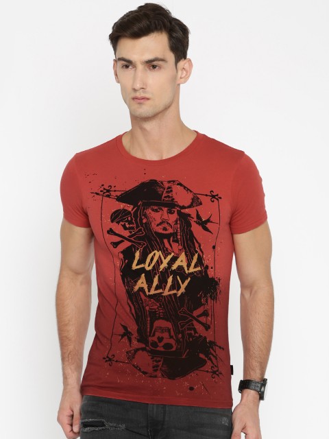 

Jack & Jones Men Red Printed Round Neck T-shirt