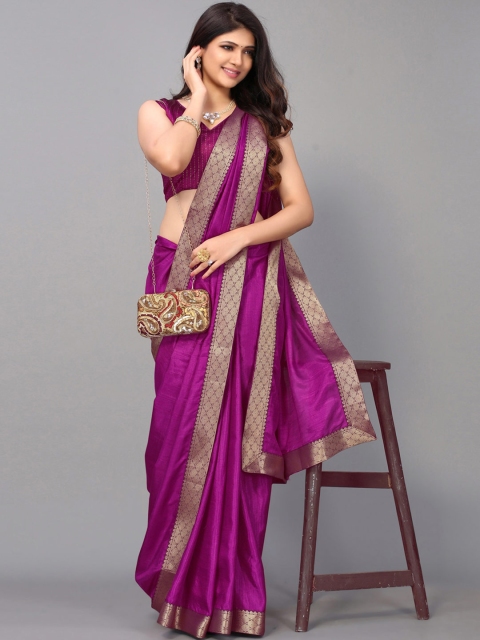 

KALINI Purple & Gold-Toned Saree