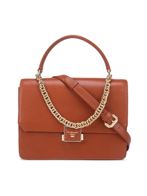 

Da Milano Orange Leather Structured Satchel