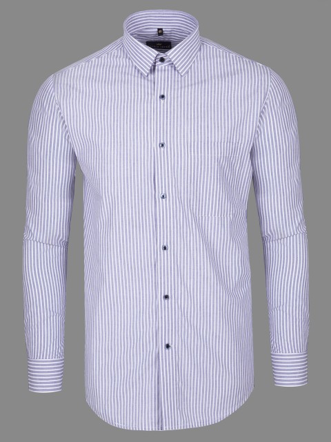 

FRENCH CROWN Men Blue Standard Striped Formal Shirt